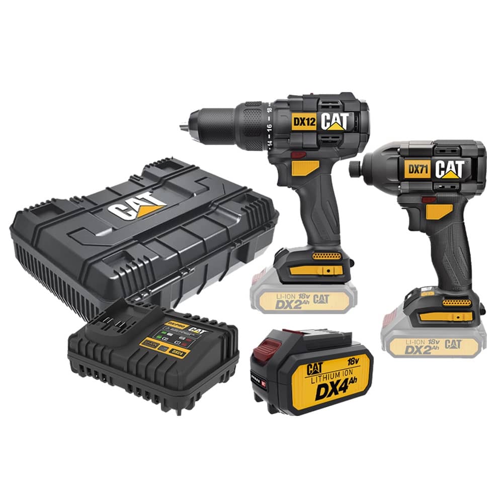 CAT Combo-04 Δραπανοκατσάβιδο κρουστικό DX12B + κατσαβίδι παλμικό DX71B + κασετίνα + δώρο μπαταρία 4.0Ah + δώρο διπλό φορτιστή DXC42 CAT Combo-04 Δραπανοκατσάβιδο κρουστικό DX12B + κατσαβίδι παλμικό DX71B + κασετίνα + δώρο μπαταρία 4.0Ah + δώρο διπλό φορτιστή DXC42