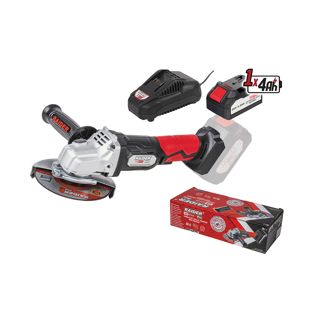 RAIDER R20 Set Γωνιακός τροχός 125mm 4Ah RDP-KBAG20 030242 RAIDER R20 Set Γωνιακός τροχός 125mm 4Ah RDP-KBAG20 030242